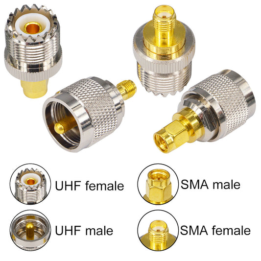 YILIANDUO 4 pcs Kit RF Adapter Coaxial Connector SMA to UHF PL259 SO239 Mount Connector WIFI Antenna Plug For Test Ham Radio Walkie Talkie amateurs Baofeng Uv-5R Wouxun Kenwood Icom Yaesu Two Way Radios