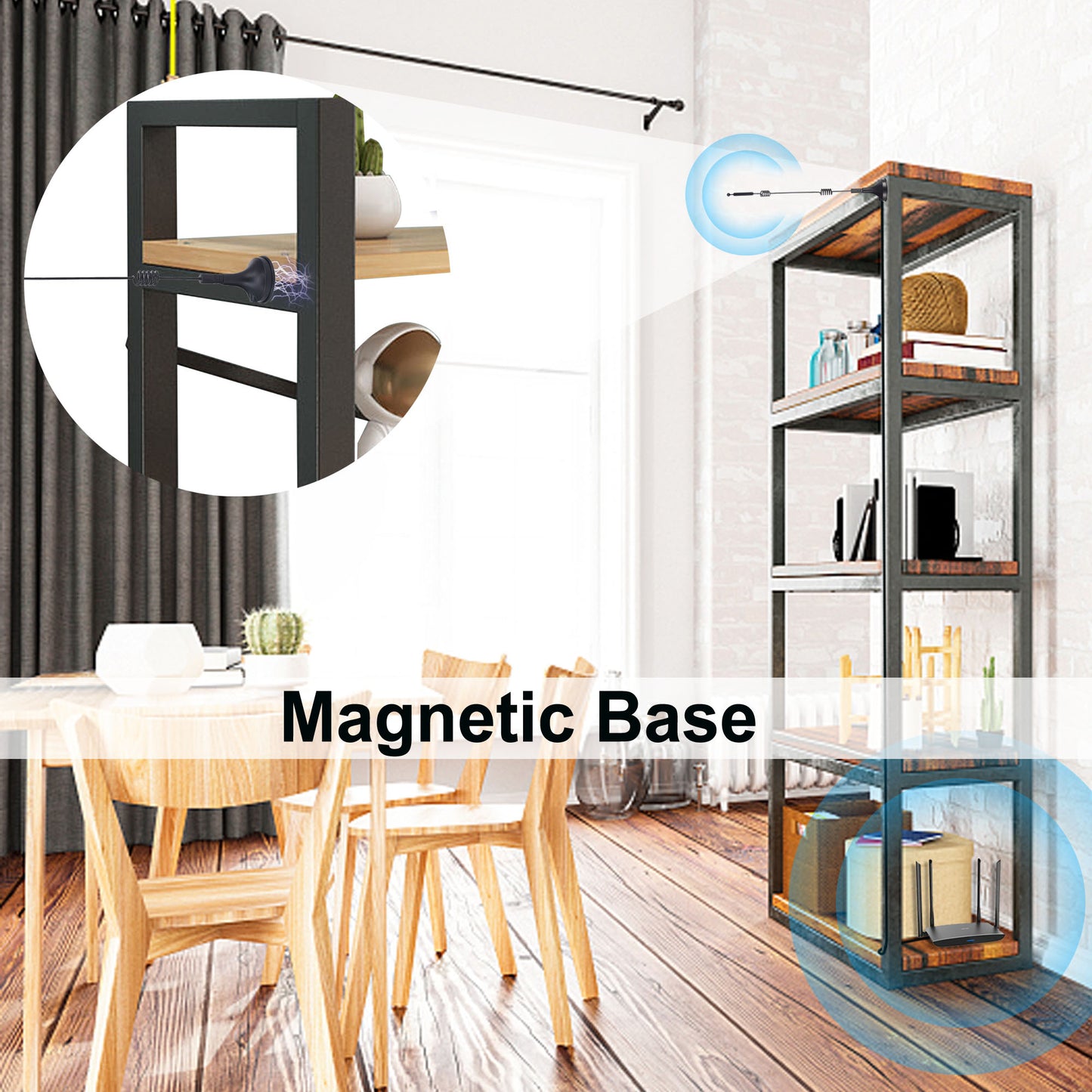 YILIANDUO Dual Band Aerial 9dBi 2.4GHz 5.8GHz SMA Male Antenna with Magnetic Base 3M Cable for WiFi Routers Wireless Video Security Camera Surveillance Truck Car Reversing Monitor 2 Pack