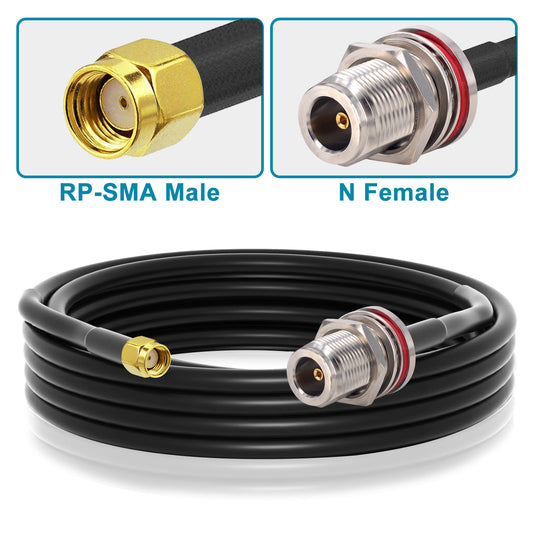 YILIANDUO Low Loss LMR240 Coaxial Cable N Female to RP-SMA Male for LoRaWAN Helium Hotspot Miner RAK Bobcat Nebra 4G LTE Router