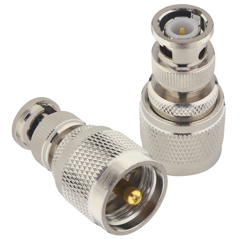 YILIANDUO UHF Male to BNC Male RF Coaxial Adapter 50 Ohm PL259 SO239 to BNC Jack Connector for Ham Radio, CCTV, FPV Antenna, RF Extension Cable 2-Pack