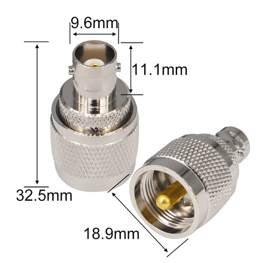 YILIANDUO UHF Male to BNC Female RF Coaxial Adapter 50 Ohm PL259 SO239 to BNC Jack Connector for Ham Radio, CCTV, FPV Antenna, RF Extension Cable 2-Pack