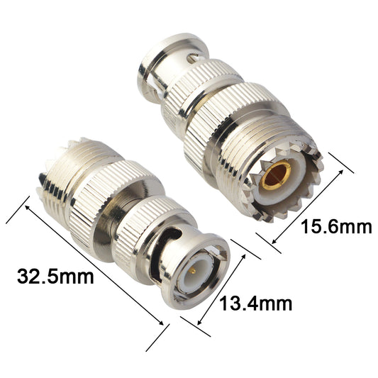 YILIANDUO UHF Female to BNC Male RF Coaxial Adapter 50 Ohm PL259 SO239 to BNC Jack Connector for Ham Radio, CCTV, FPV Antenna, RF Extension Cable 2-Pack