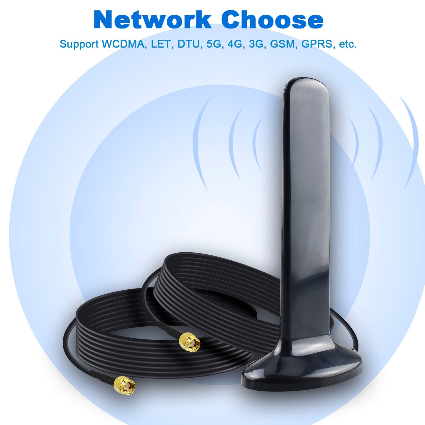 YILIANDUO 4G 5G WiFi Antenna 10dBi Omnidirectional Magnetic Base LTE Antenna with Dual RP-SMA Adapter Cable 2M + TS9 Adapters for Indoor Outdoor 3G/4G/5G/GSM/GPRS Router Iot Gateway Smart Home