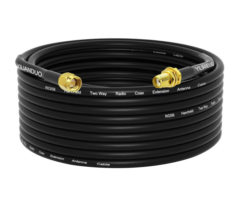 SMA-WLAN-Antennenverlängerungskabel, SMA-Stecker auf -Buchse, verlustarmes Koaxial-RG58-Kabel für 2G/3G/4G/5G LTE Antenne, WLAN-Router, WLAN-Modem, BaoFeng, Kenwood, Yaesu (Nicht für TV)