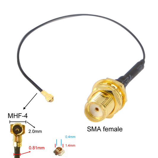YILIANDUO SMA Female Bulkhead to U.FL IPX MHF4 Mini PCI/PCIE Antenna Pigtail WiFi Cable – 0.81mm RF Coaxial Extension (2 Pack)