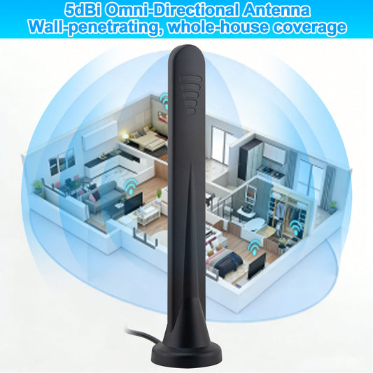YILIANDUO 4G 5G LTE Antenna 5dBi SMA Male Magnetic Base 600-6000MHz Omni-Directional with 3M RG174 Cable & TS9 Adapters 2-Pack