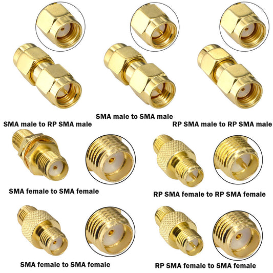 YILIANDUO 15 Type RF Antenna Adapter Kit SMA Connector SMA Male Female Coupler Converter for WiFi Antenna Extension Cable Goggles Antenna Amateur Repeaters Radio FPV Drone