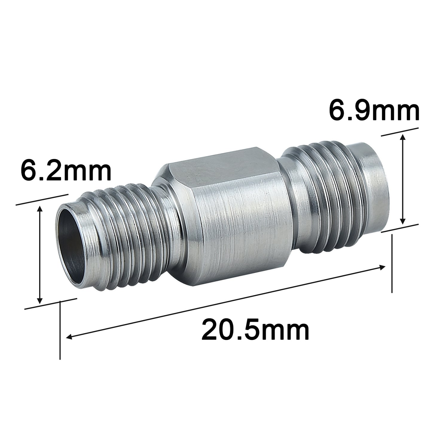 YILIANDUO 2.4mm to 3.5mm Male Female Precision Cross-Series RF Adapter | DC-34GHz Rated, Max DC-50GHz 50Ω Passivated Stainless Steel Millimeter Wave Test Connector