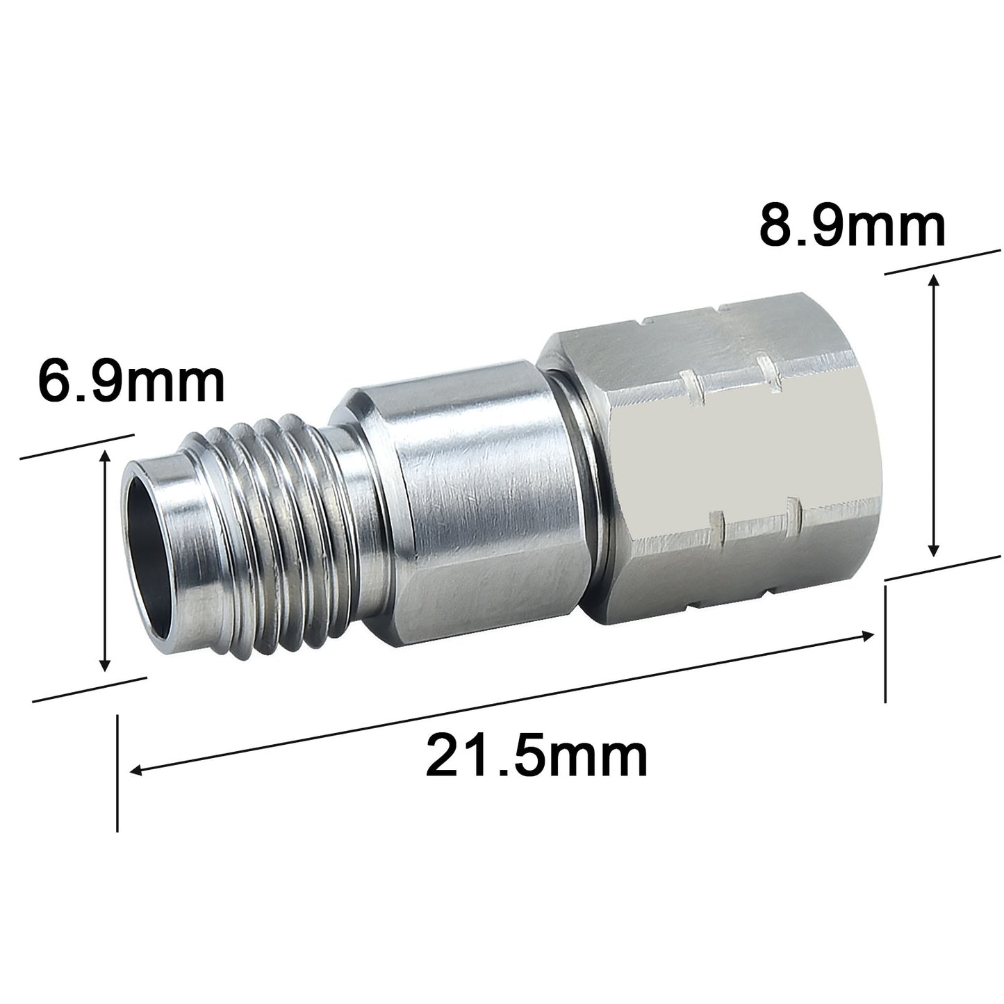 YILIANDUO 1.85mm(V-Type) to 2.4mm Male Female Precision Cross-Series RF Adapter | DC-50GHz 50Ω Passivated Stainless Steel High-Frequency Millimeter Test Connector