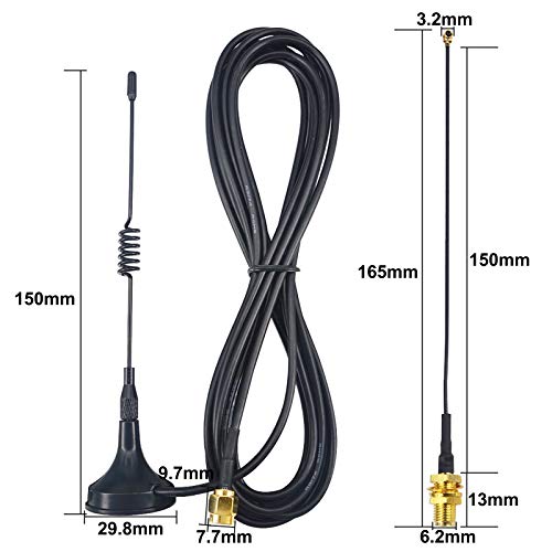 YILIANDUO 5dBi 433MHz Antenna SMA Male Magnetic + U.FL to SMA Pigtail 5