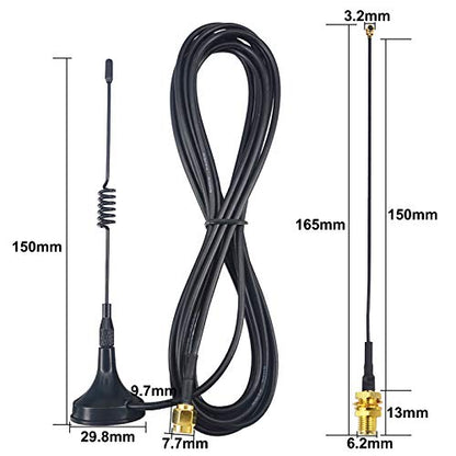 YILIANDUO 5dBi 433MHz Antenna SMA Male Magnetic + U.FL to SMA Pigtail 5