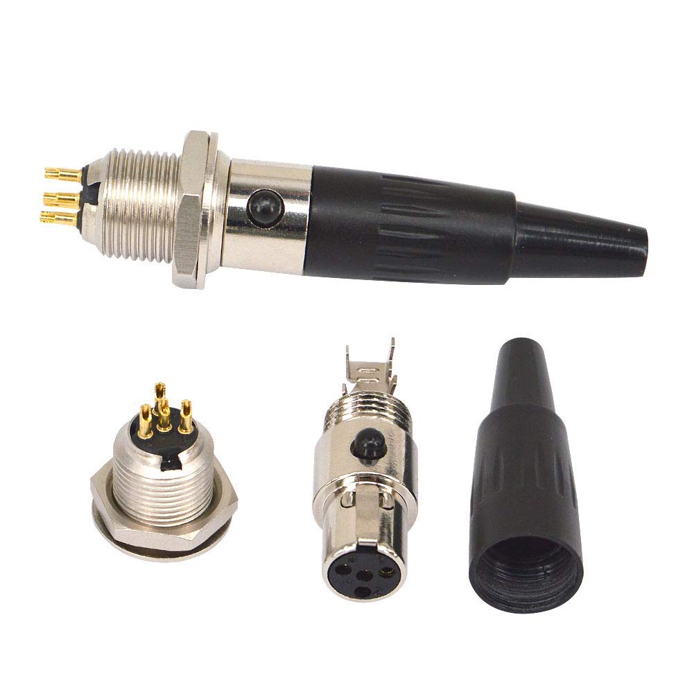 YILIANDUO Mini XLR TA4F 4 Pin Female Panel Mount Socket, 2-Pack 2
