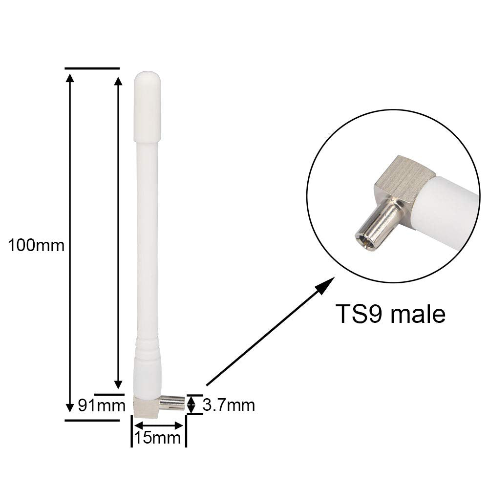 YILIANDUO TS9 Right-Angle 4G LTE Antennas, White, 2-Pack - product image 2