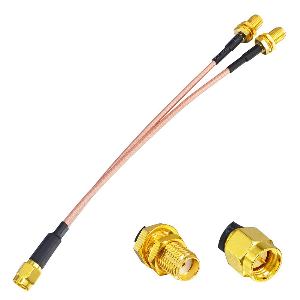 YILIANDUO SMA Male to Dual Female V-Splitter Cable RG316 15cm 1