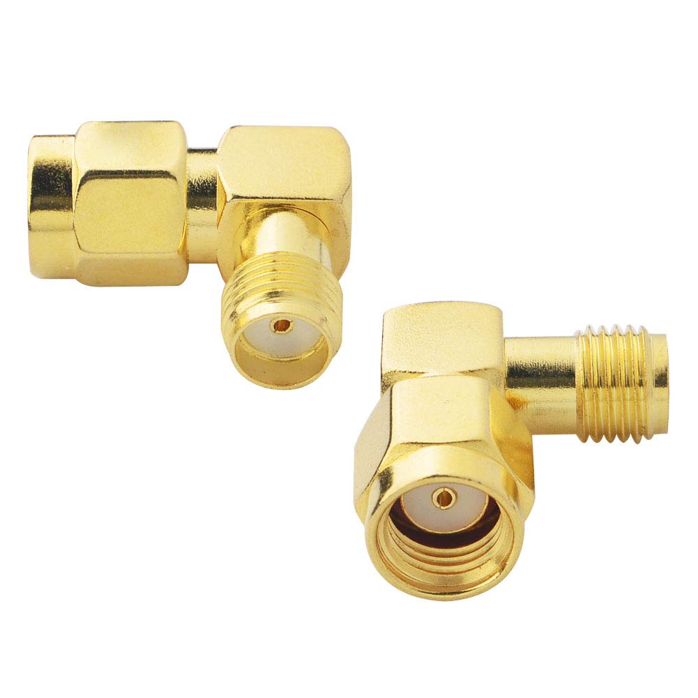 YILIANDUO RP-SMA Male to SMA Female Right-Angle Adapter, 2-Pack - product image 6