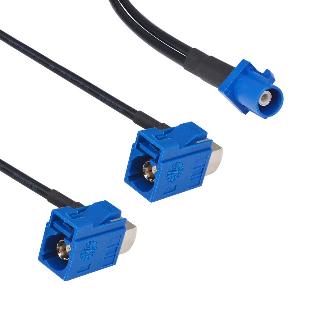 YILIANDUO Fakra C Male to 2 Fakra C Female DAB Splitter Cable RG174 4