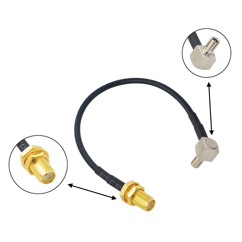 YILIANDUO SMA Female to TS9 Male Cable 15CM RG174 90 Degree Pack of 2 2