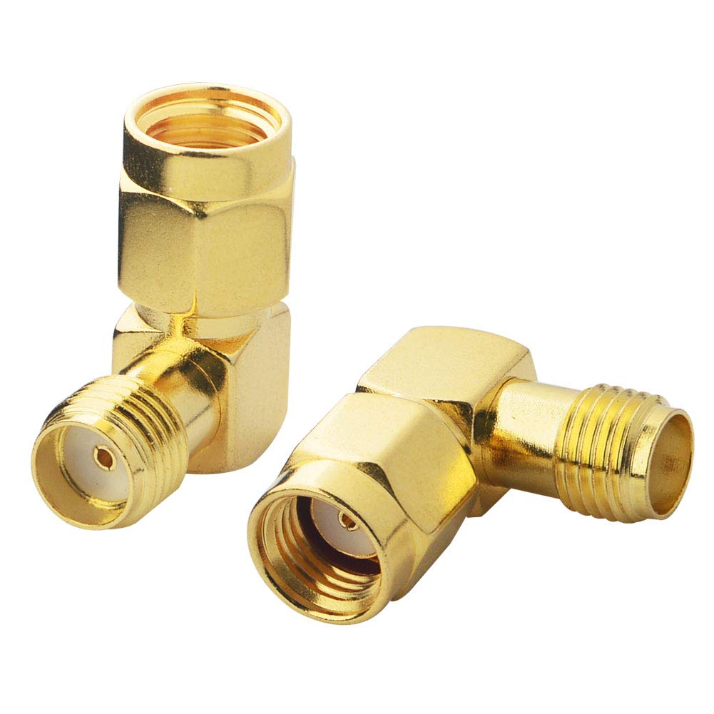 YILIANDUO RP-SMA Male to SMA Female Right-Angle Adapter, 2-Pack - product image 5