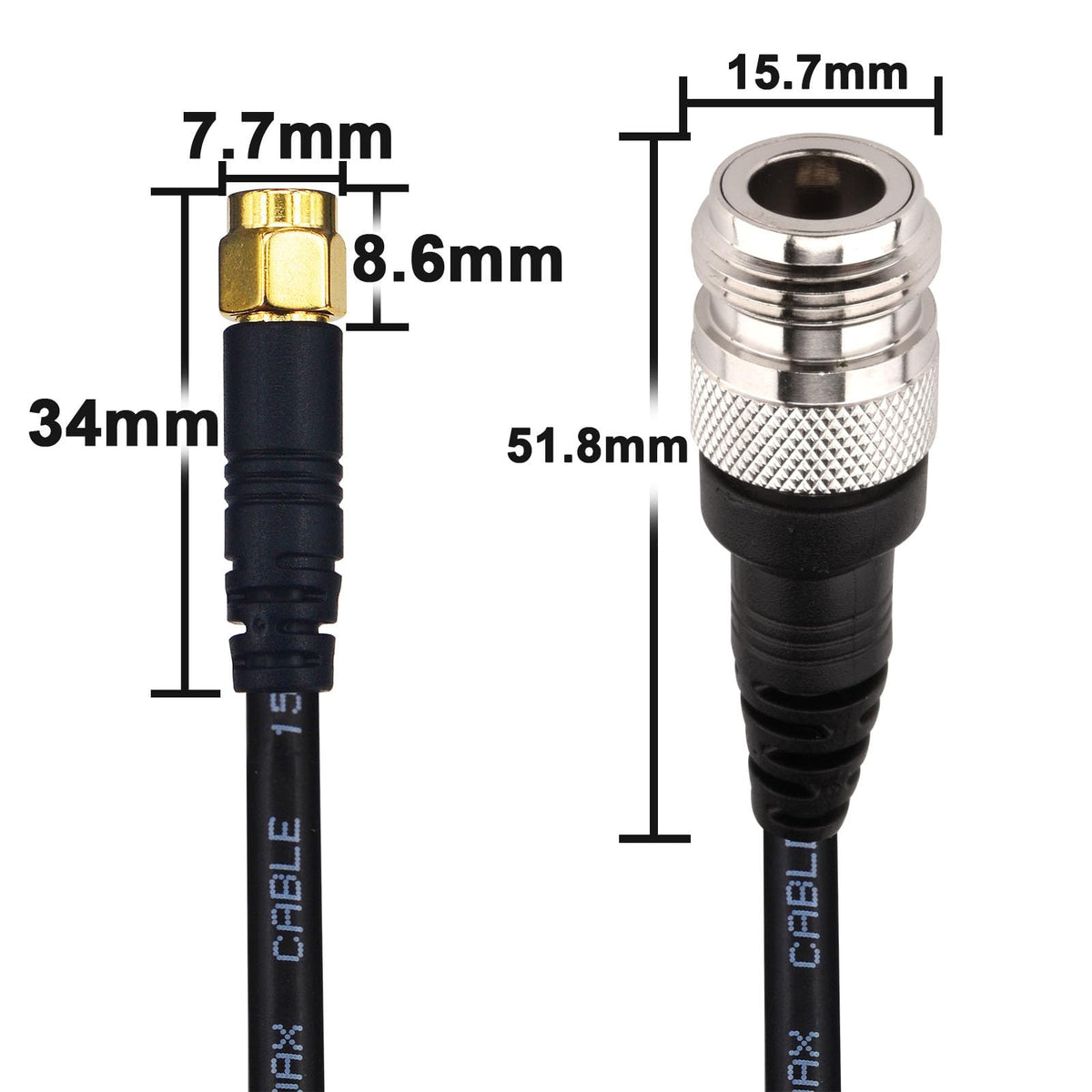 YILIANDUO N Female to RP-SMA Male RG58 LoRa Cable 3M Molded Low Loss 3