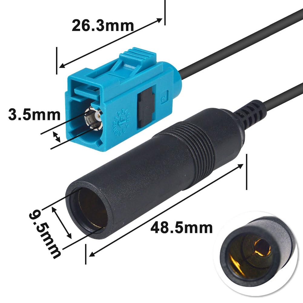 YILIANDUO Fakra Z to DIN ISO Car Radio Antenna Adapter - Fakra adapter kit - 5