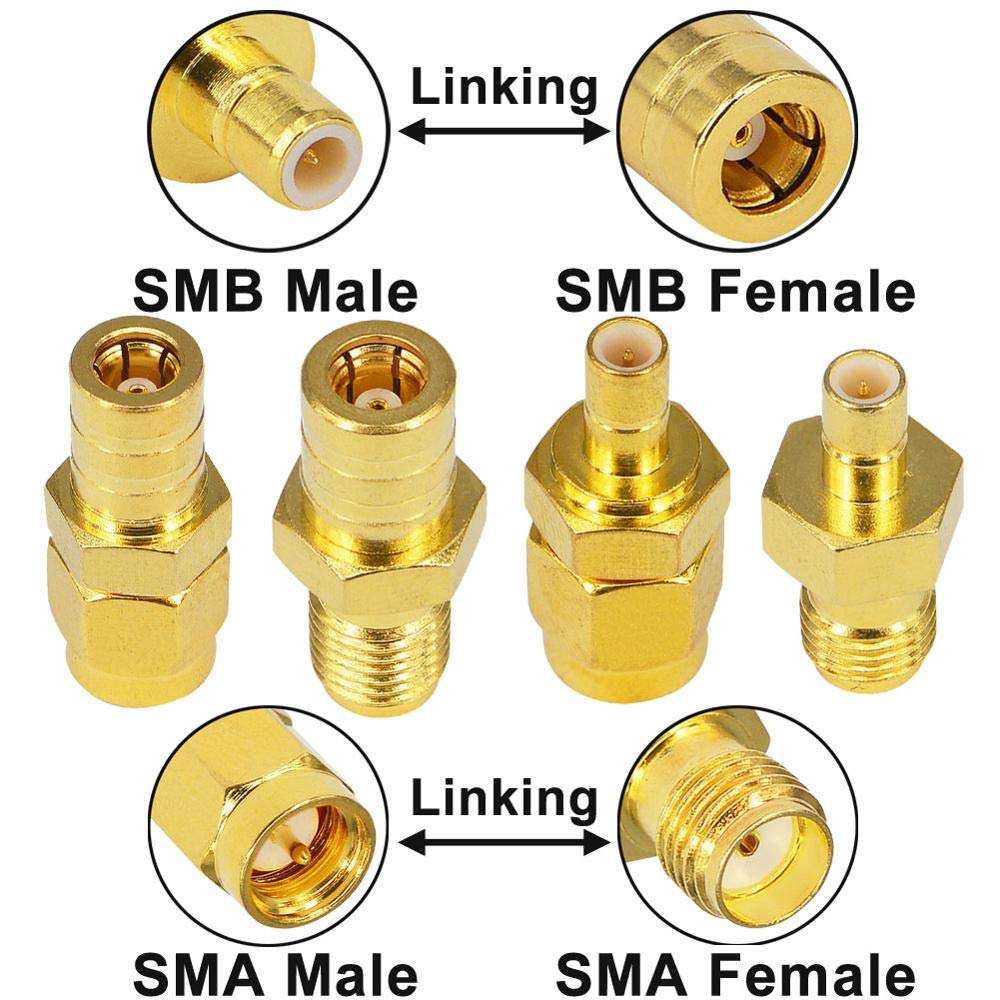 YILIANDUO SMB Male to Female RG174 DAB Cable 3M + 4 SMA-SMB Adapter Kit 2