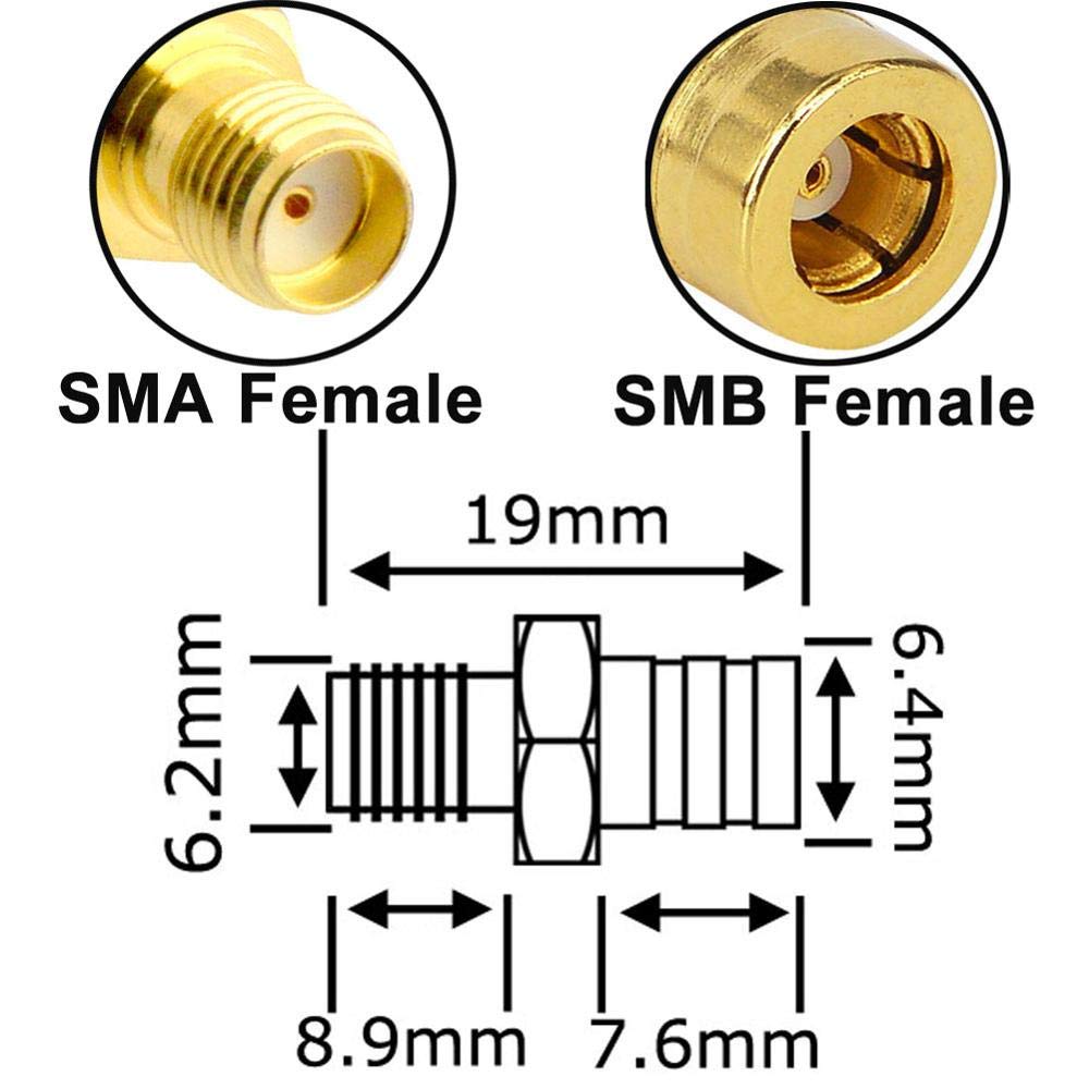 YILIANDUO SMB Male to Female RG174 DAB Cable 3M + 4 SMA-SMB Adapter Kit 7
