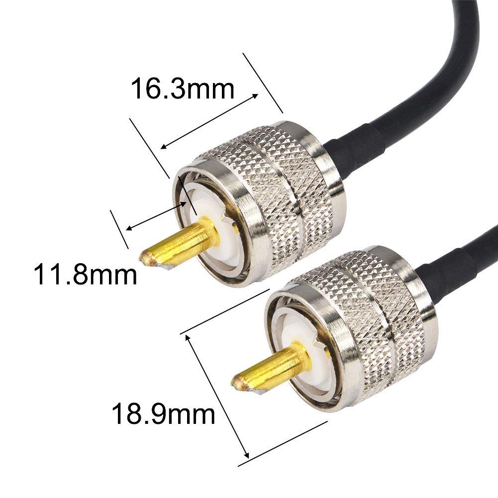 YILIANDUO PL-259 Male to Male RG58 Cable, 50cm, 2-Pack - product image 5
