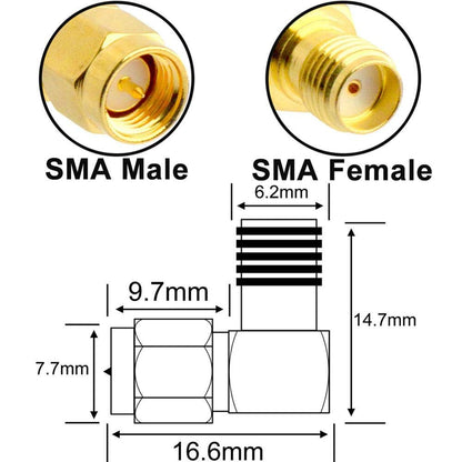 YILIANDUO SMA Male to Female RG58 Cable 5M + 3 SMA Adapter Kit 4