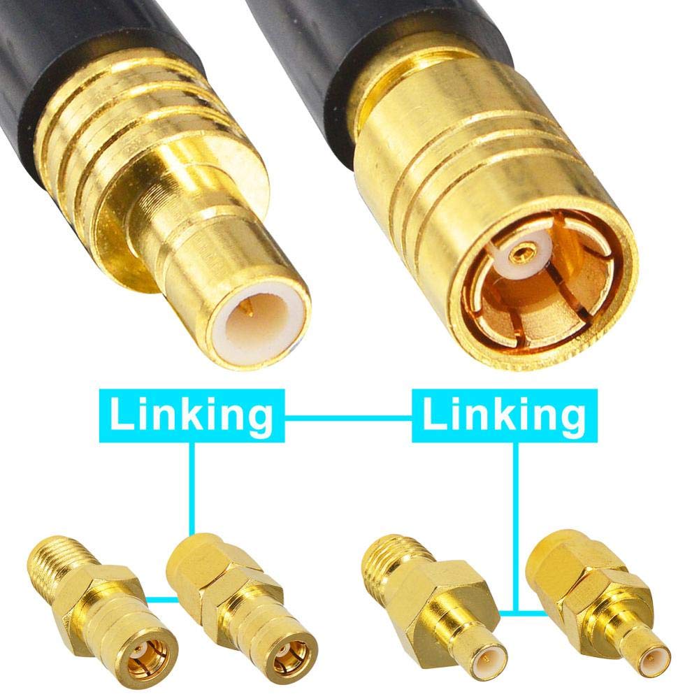 YILIANDUO SMB Male to Female RG174 DAB Cable 3M + 4 SMA-SMB Adapter Kit 3