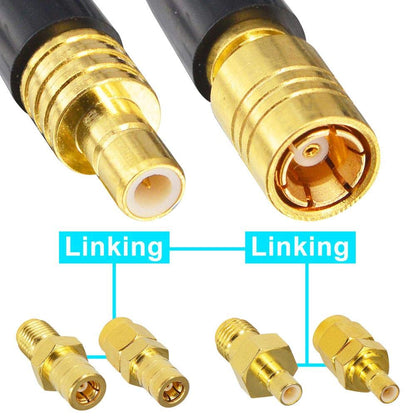YILIANDUO SMB Male to Female RG174 DAB Cable 3M + 4 SMA-SMB Adapter Kit 3
