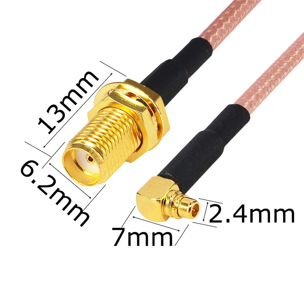 YILIANDUO SMA Female to MMCX Male 90° Cable RG316 10cm, Pack of 2 3