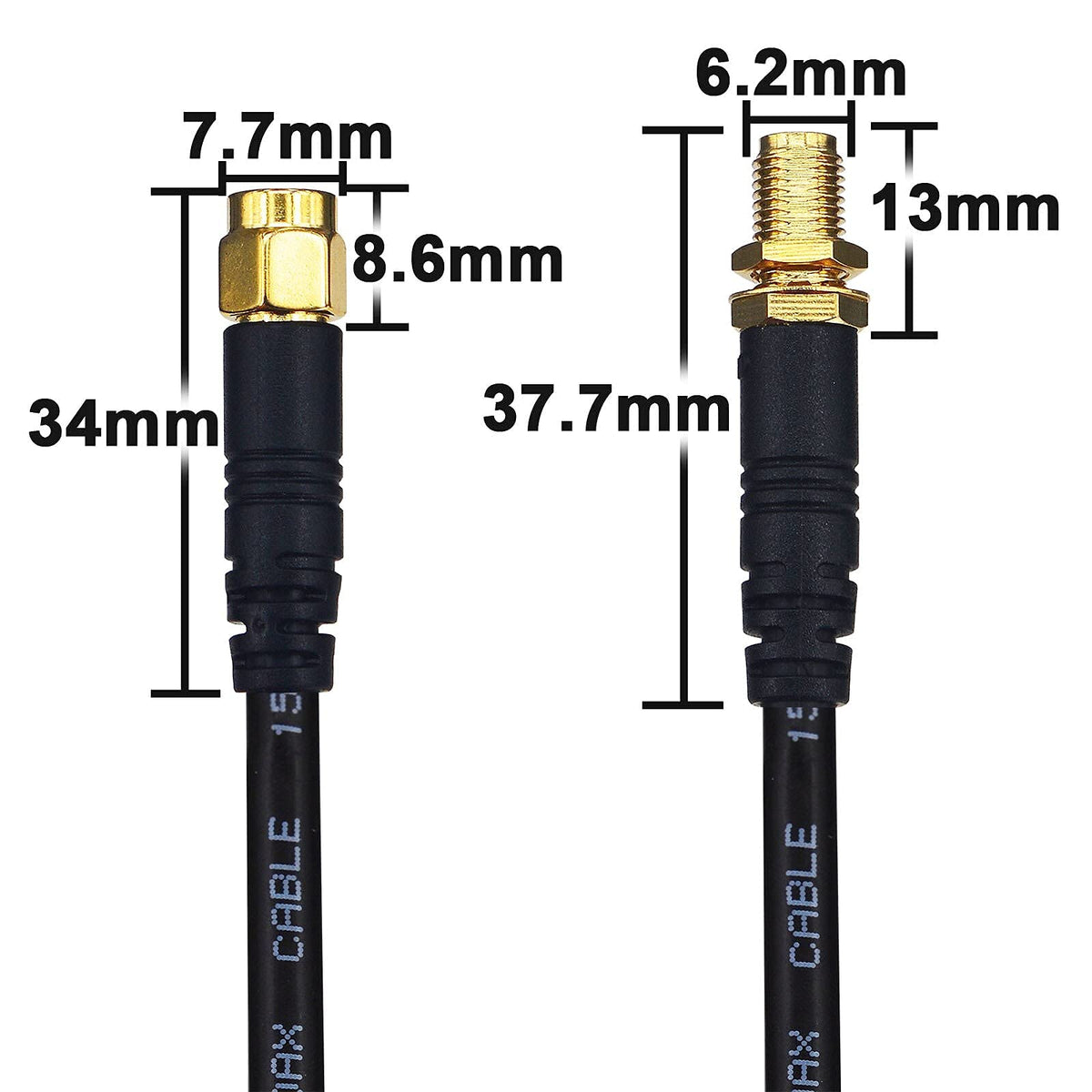 YILIANDUO SMA Male to Female RG58 Molded Cable, 5m - product image 4