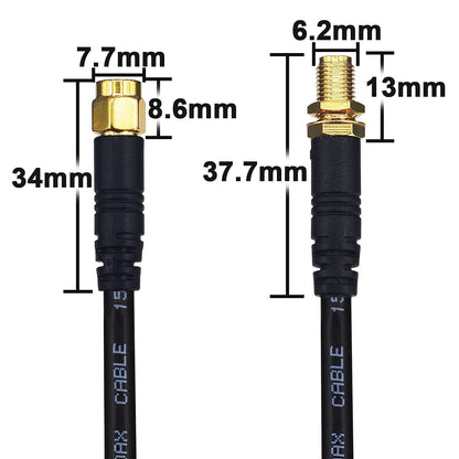 YILIANDUO SMA Male to Female RG58 Molded Cable, 5m - product image 4