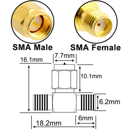 YILIANDUO SMA Male to Female RG58 Cable 5M + 3 SMA Adapter Kit 5