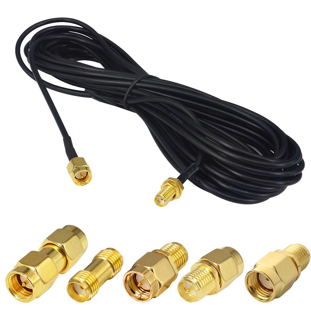 YILIANDUO SMA Male to Female WiFi Cable RG174 5M + 5 Adapters 1