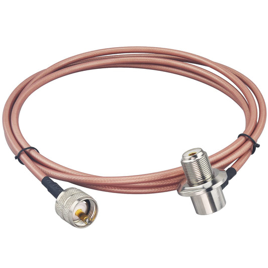 YILIANDUO PL-259 to Right-Angle SO-239 RG142 Cable, 2m - product image 1