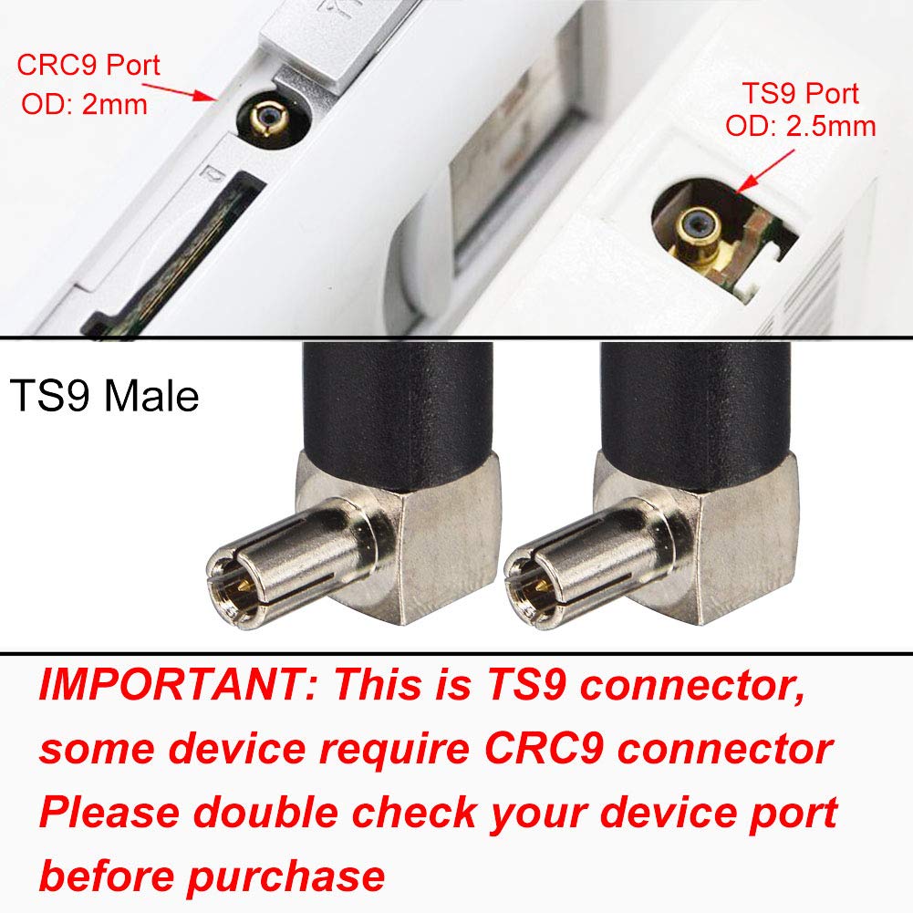 YILIANDUO TS9 Right-Angle 4G LTE Antennas, Black, 2-Pack - product image 3