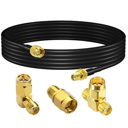 YILIANDUO SMA Male to Female RG58 Cable 5M + 3 SMA Adapter Kit 1
