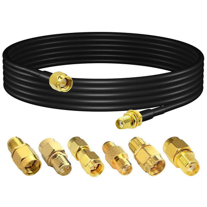 YILIANDUO SMA Male to Female RG58 Cable 5M + 6pcs SMA Adapter Kit 1