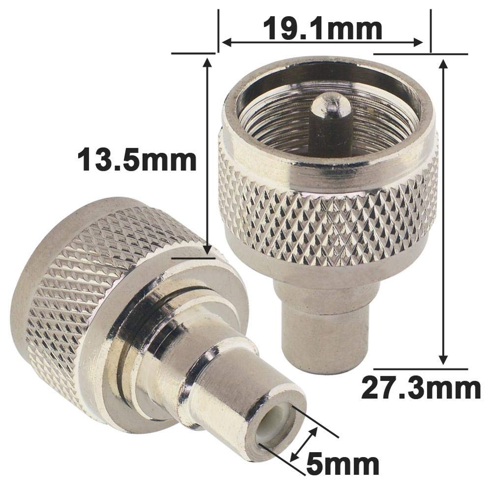 YILIANDUO UHF Male PL-259 SO-239 to RCA Female Straight Adapter, 2-Pack 2