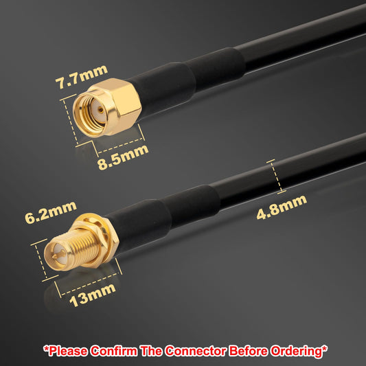YILIANDUO RP-SMA Male to Female Bulkhead Cable 2M RG58 WiFi Antenna 2