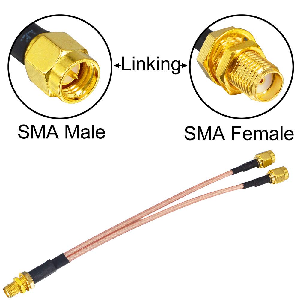 YILIANDUO SMA Female to Dual SMA Male Splitter RG316 15cm 2-Pack 4