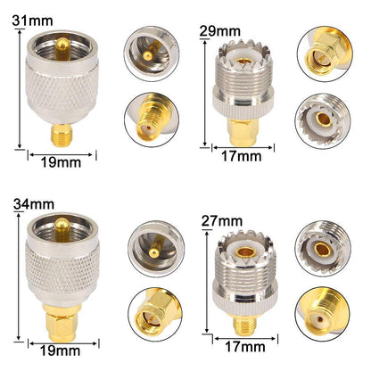 YILIANDUO SMA to UHF PL-259 / SO-239 Adapter Kit, 8 Pieces - product image 3