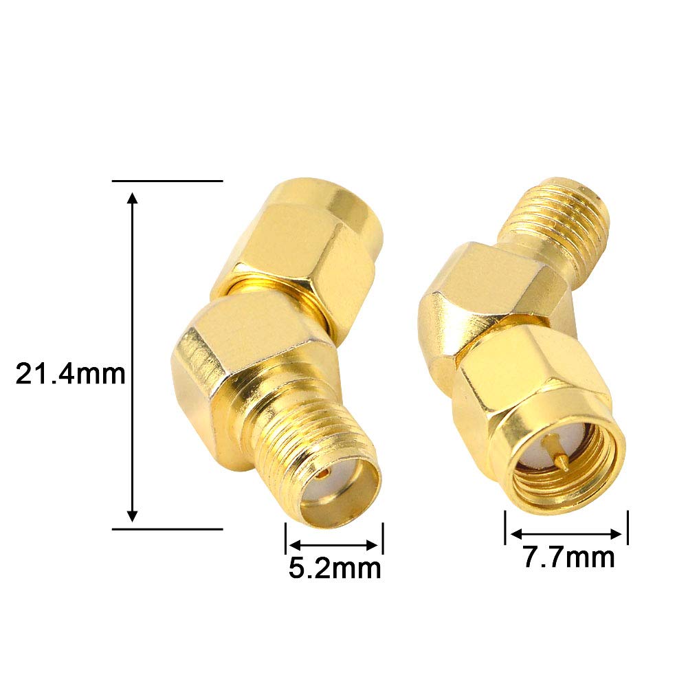 YILIANDUO SMA Male to Female 45-Degree Adapter, 2-Pack - product image 2