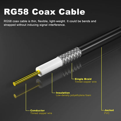 YILIANDUO SMA Male to UHF Male Cable 5M RG58 SO239 PL259 CB Antenna 4