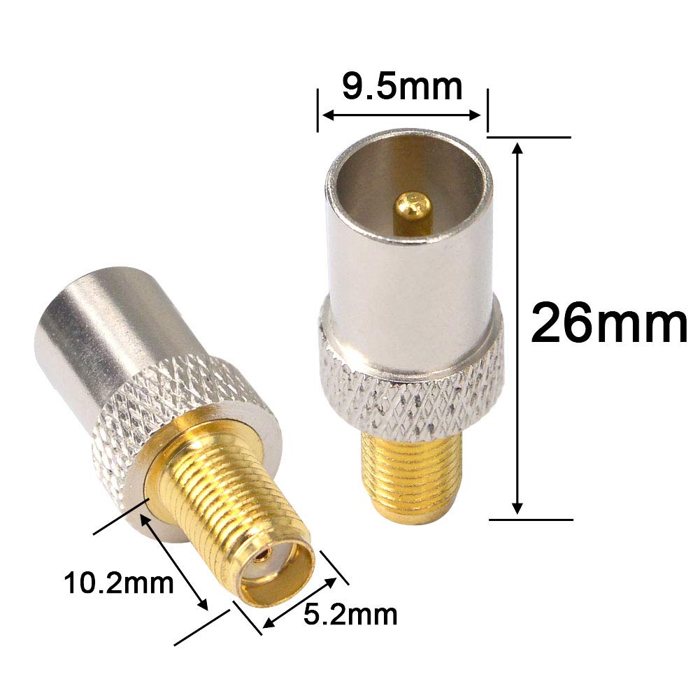 YILIANDUO SMA Female to IEC PAL TV Male Adapter, 2-Pack - product image 2