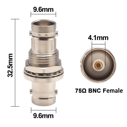 YILIANDUO BNC Female Bulkhead Coupler, 50 / 75 Ohm, 2-Pack - product image 7