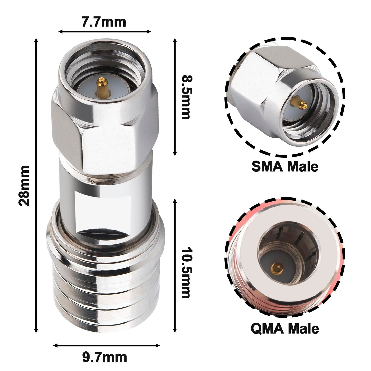 YILIANDUO SMA to QMA Adapter Kit 3 Type 6GHz, 5G Antenna 4