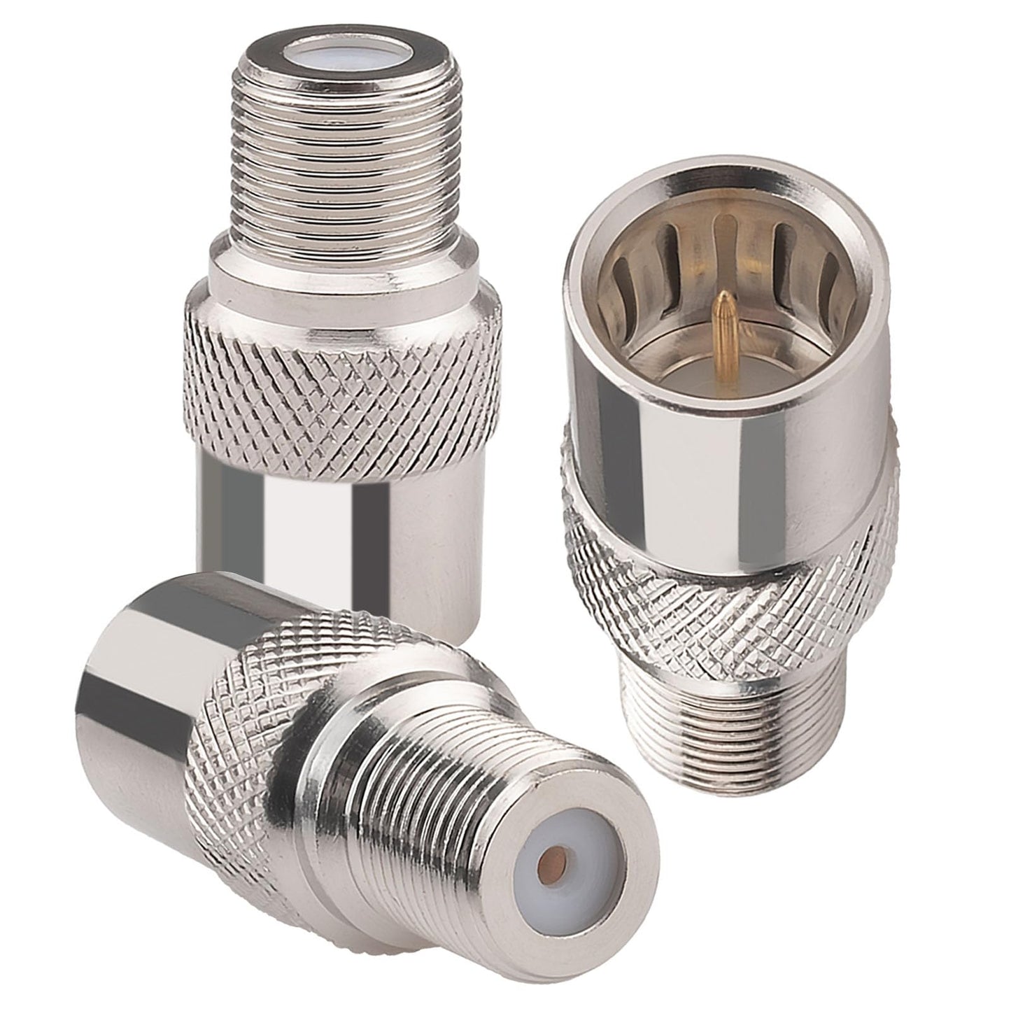 YILIANDUO F Male to Female Push-On RG6 Coax Adapter 75 Ohm, 3-Pack 1