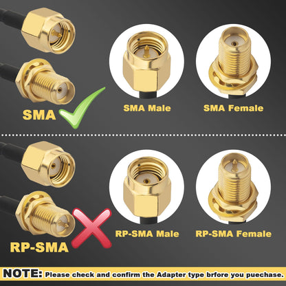YILIANDUO SMA Male to Female RG58 Cable, 2m / 10m / 15m - product image 3